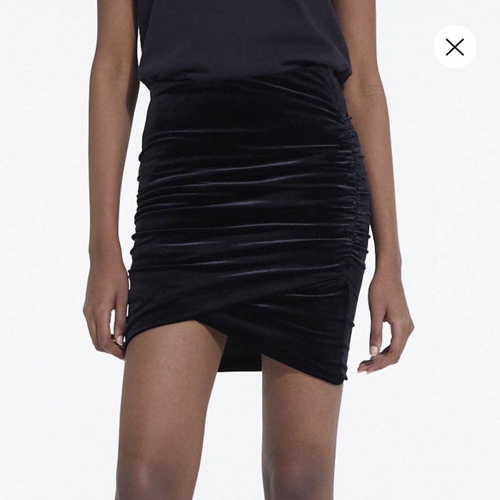 The kooples short black velvet skirt